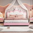 Upholstered Princess Platform Bed With Crown Headboard