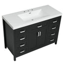 Bathroom Vanity With Sink, 2 Doors 8 Drawers, Soft Close System, Classic Design
