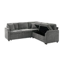Modern L Shaped Sectional Sofa Bed With Hidden Storage Chenille Upholstery