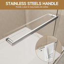 Aluminum Frame Double Double Soft Close Shower Door, Tempered Glass And Dual Stainless Steel Handles