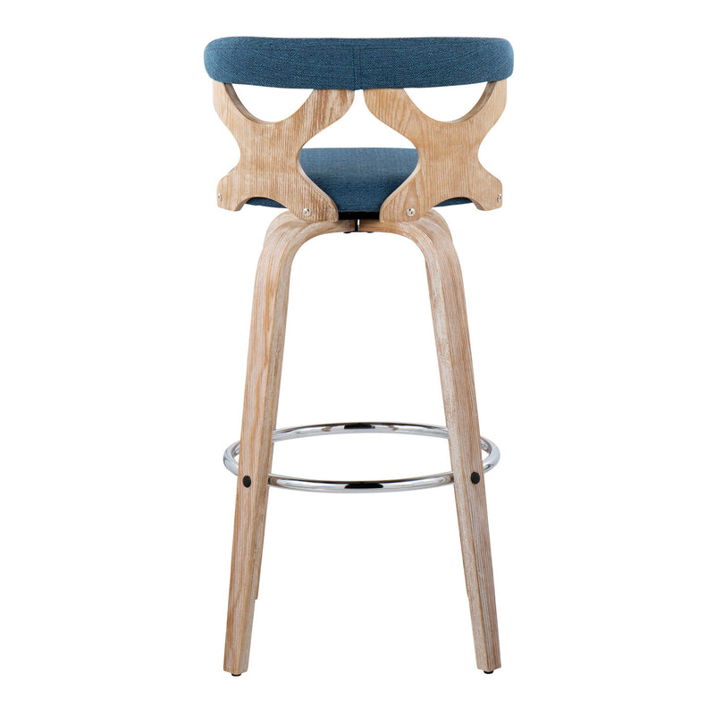 Gardenia - Contemporary Fixed Height Barstool With Swivel With Round Footrest (Set of 2)