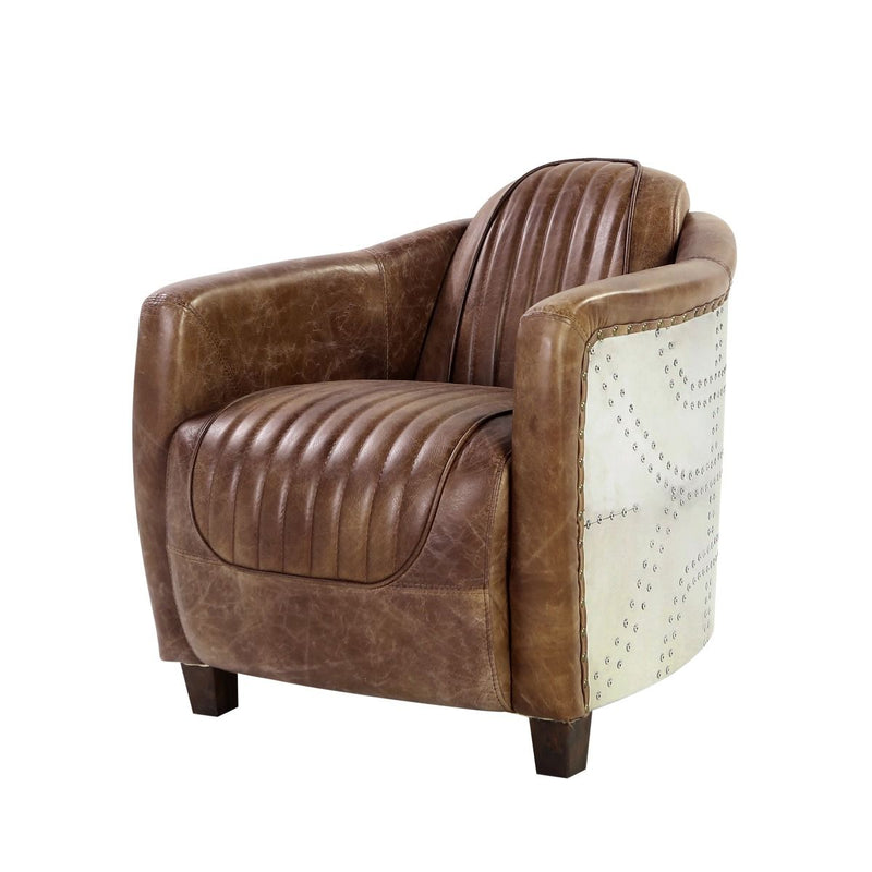 Brancaster - Chair - Retro Brown Top Grain Leather & Aluminum