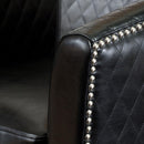 Faux Leather Club Chair With Nailhead Trim - Black