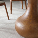 Round Modern Marble Dining Table (Table Only) - Walnut / White