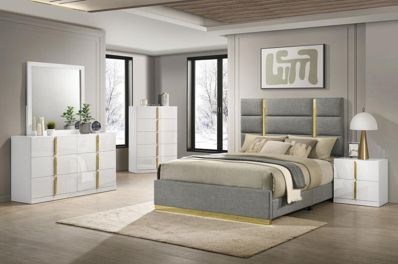 Ines - Dresser Mirror Holographic - White High Gloss