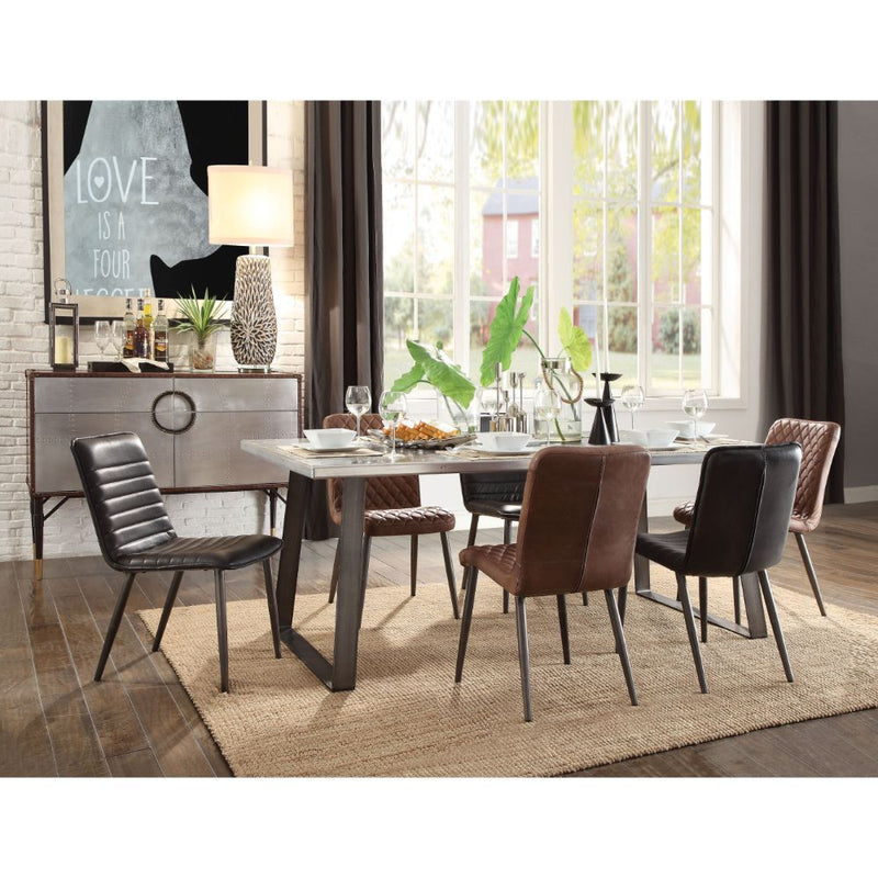 Kaylia - Dining Table - Aluminum & Gunmetal - Atlantic Fine Furniture Inc