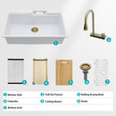 Waterfall Kitchen Sink With Pull Out Faucet & Cup Washer