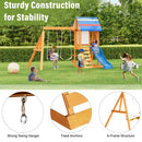 Children's Playset 3 In 1 With Slide, Swings, And Climber
