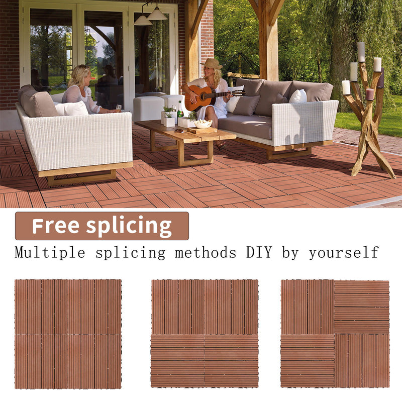 Wood Plastic Composite Deck Tiles, Sustainable Composite Decking Resist Rust, Water, Weather, Easy To Diy & Maintain