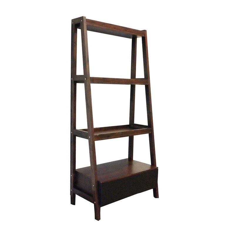 Ladder Shelf, Ladder Style Display Shelf - Natural Brown