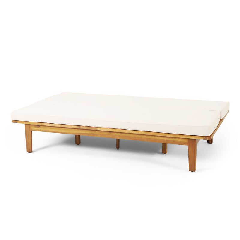 Outdoor Elegance Daybed With Convertible Design Cushion Frame - Beige