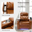 Power Motion Recliner Electric Power Recliner With USB Charging Port, Hidden Arm Storage, Convenient Cup Holder And Bluetooth Speaker