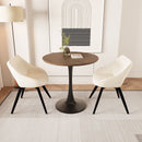 Round Dining Table Set With Tulip Design And 2 Chairs