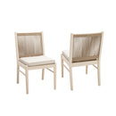 Cordoba - Dining Chair (Set of 2) With Acacia Wood Frame And Water Repellent Fabric - Beige / Yellow
