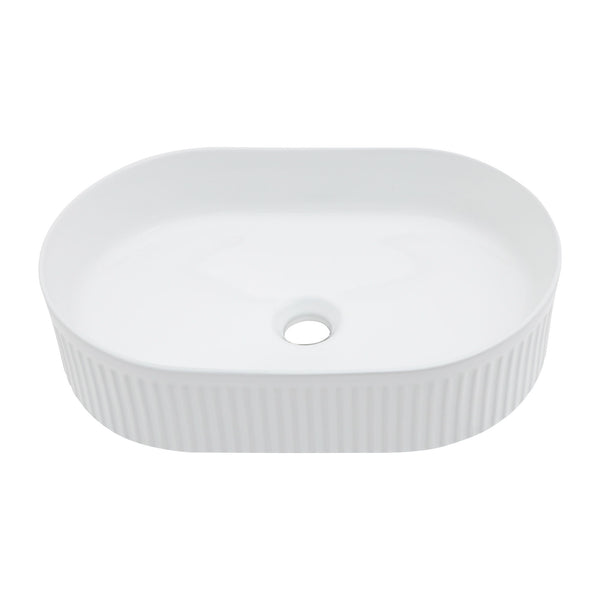 Vessel Oval Bathroom Sink - White