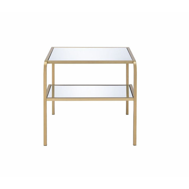 Astrid - End Table - Gold & Mirror