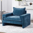 Chenille Upholstered Accent Chair With Wide Armrests And Ergonomic Back Support