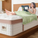 14" King Size, Firm Hybrid Mattress, Gel Memory Foam & Pocket Springs, Pressure Relief, Motion Isolation, Ergonomic Bed - White