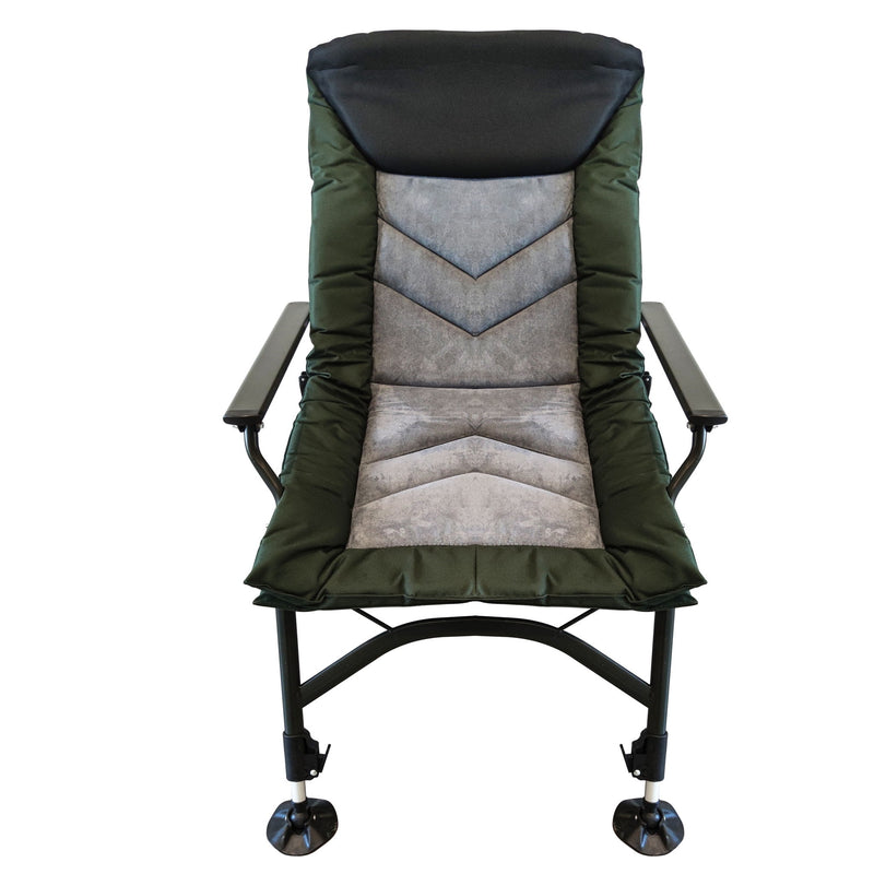 Camping Lounge Chair, Portable Folding Reclining Camping Chair With Adjustable Backrest For Indoor And Outdoor Camping Beach Hiking Fishing - Green / Black