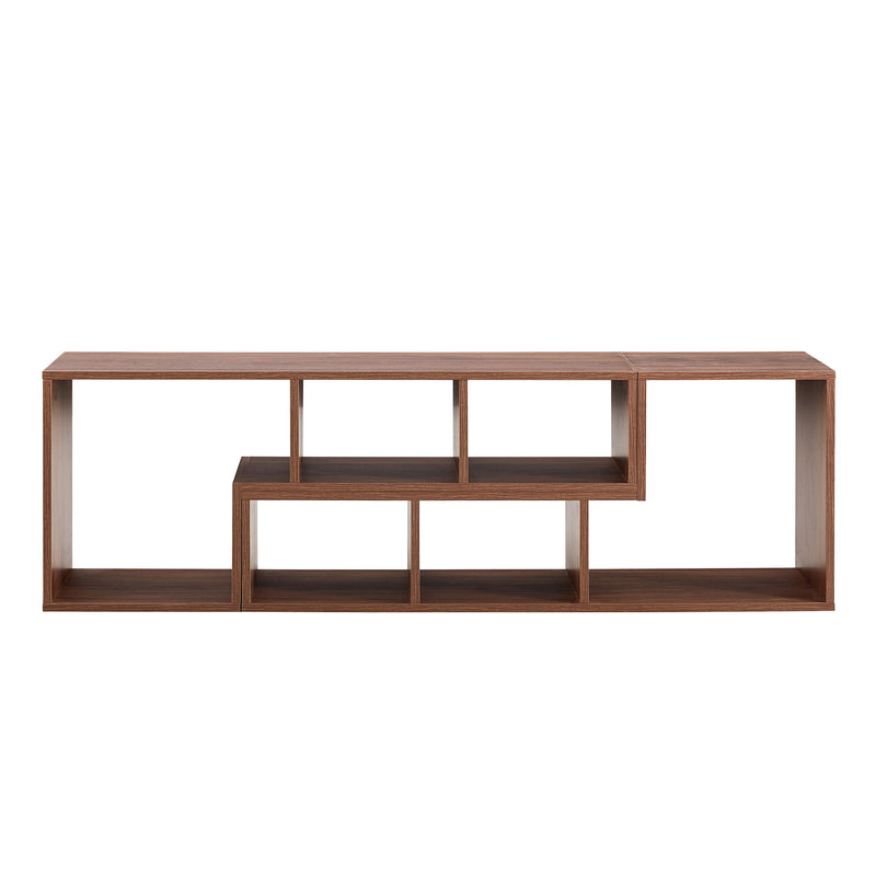 Minimalist Cube TV Stand With Adjustable Open Storage Shelves