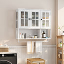 3 Door Wall Cabinet With Glass Door And Towel Bar