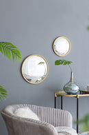 Round Mirror, Circle Mirror With Iron Frame For Living Room Bedroom Vanity Entryway Hallway