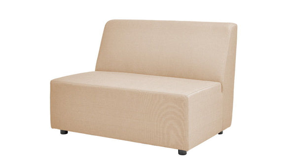 Cleo - Modular Upholstered Deep Seating Patio Armless Loveseat Axroma Olefin - Almond Beige