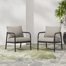 Leora - Modern Minimalist Round Tube Sofa Chair With Cushions - Beige / Black