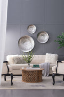 Textured Oversized Disc, Wall Decor For Living Room (Set of 3) - Silver