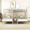 Metal Bunk Bed With Storage Shelves Staircase