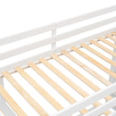 Twin Over Full Bunk Bed with 3-layer Shelves, Drawers and Storage Stairs, White