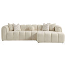 Beatrice - Modern Tufted Right Sectional Sofa - Ivory