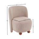 Modern Low Back Accent Upholstered Armless Living Room Chairs, Round Feet
