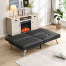 Contemporary Wood Frame Sofa Bed With Stainless Legs - Black