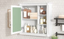 Bathroom Medicine Cabinet With Mirror, Wall Mounted Mirror Cabinet With Storage Organizer, Over The Toilet Storage White Storage Cabinet For Bathroom - White