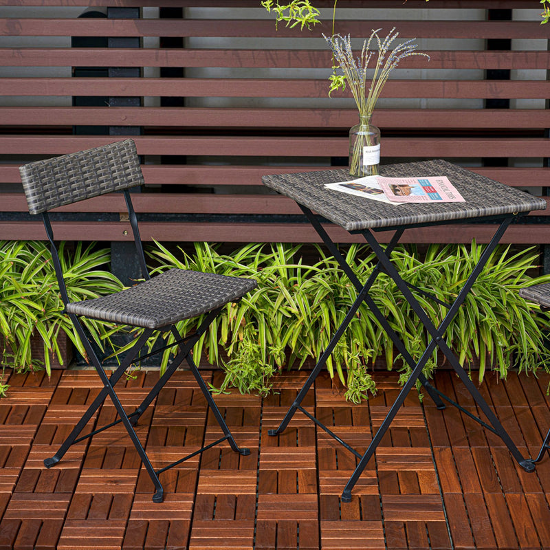 Acacia Wood Interlocking Deck Tiles Checker Pattern For Outdoor Flooring
