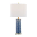 Spyro - Contemporary Table Lamp - Bijou Blue / White / Clear Crystal / Nickel
