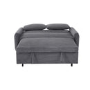 Pull-Out 2 Seat Modern Sleeper Sofa With 2 Throw Pillows And USB Ports