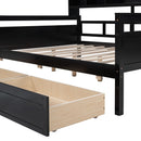 Daybed, Wood Slat Support, With Bedside Shelves And Two Drawers