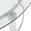 Tempered Glass Round Coffee Table With Four Legs - Clear
