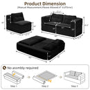 Multi Functional Sectional Sofa Bed With Independent Chaise Lounge And Functional Blanket