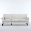 Rolled Arm Sofa With Nailhead Trim With Wooden Legs