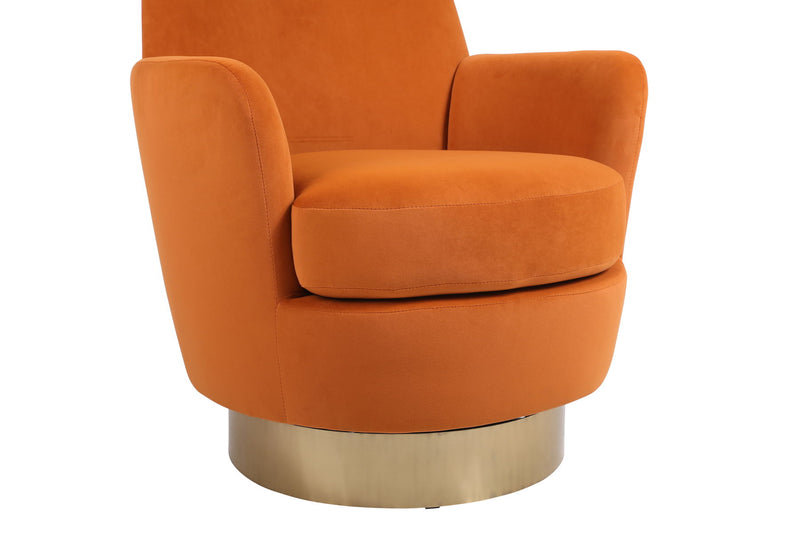 Swivel Barrel Chair, Swivel Accent Chairs Armchair For Living Room, Reading Chairs For Bedroom Comfy, Round Barrel Chairs With Gold Stainless Steel Base