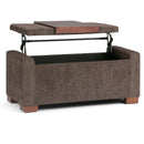 Bretton - Lift Top Storage Ottoman - Deep Umber Brown