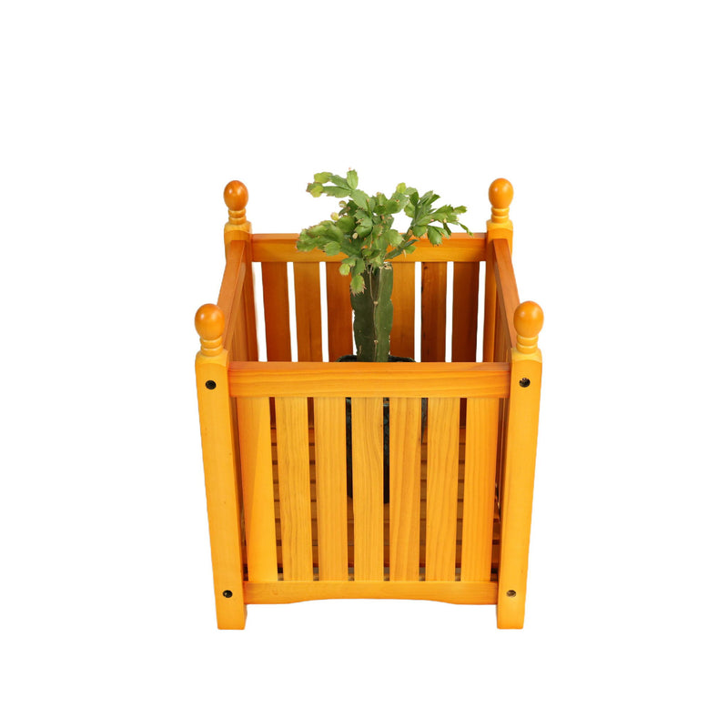 Square Outdoor Flower And Herb Pot - Teak