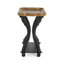 Charming French Country End Table With Hourglass Design - Natural / Black