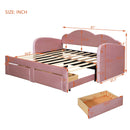 Upholstered Daybed With Cloud-Shaped Backrest, Trundle & 2 Drawers And USB Ports