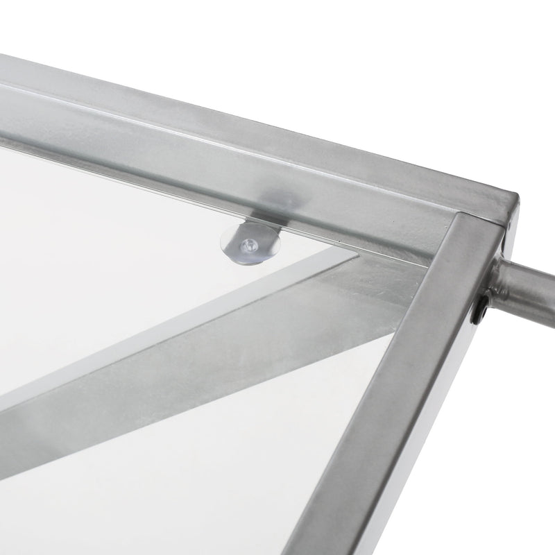 Modern Z Shaped Bar Cart With Tempered Glass Shelves - Silver