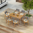 Outdoor Rustic Patio Acacia Bistro Set With Cushions