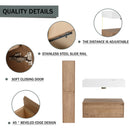 Modern Wall Mounted 30 Inch Bathroom Vanity With Resin Sink And 2 Side Cabinet In Imitative - Imitative Oak